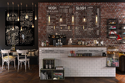 Glassboards display in cafe