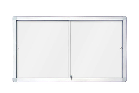 Sliding Showcase with Aluminium Frame - Magnetic Whiteboard